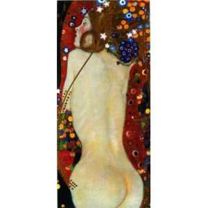  Gustav Klimt 15.75W by 35.375H  Sea Serpents IV CANVAS 