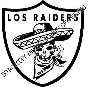 Oakland Raiders Mexican Style Shield Decal Sticker  