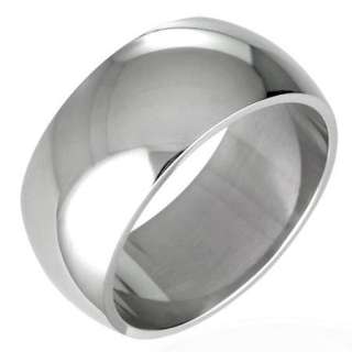 Wide Band Stainless Steel Mirror Polish Ring SZ 14 b77  