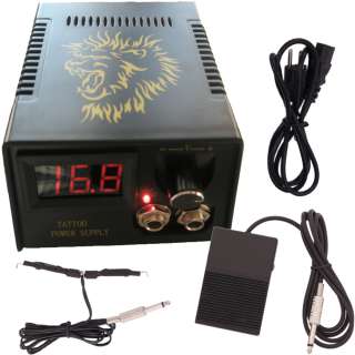 LCD Digital Tattoo Power Supply + Clip Cord Foot Switch  