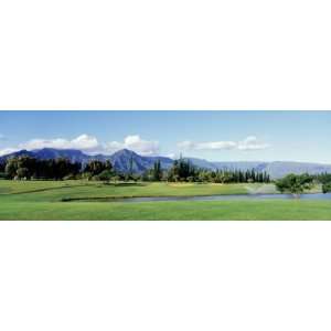  Golf Course in Front of Mountains, Princeville, Kauai 