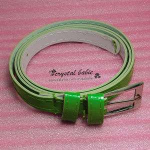 Fashion Women Lady Cute Candy color PU leather Thin Belt New  