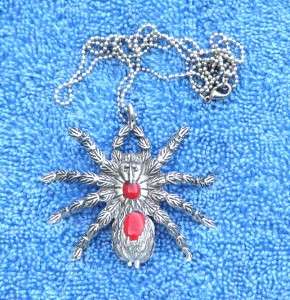 TARANTULA Spider Necklace Goth Pewter Web Zoo Totem 28  