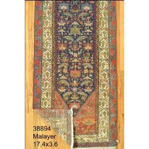  3x17 Hand Knotted Malayer Persian Rug   36x174