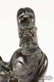 Chinese Bronze Figure, Scholar Holding Bamboo Book, Ming Dynasty 