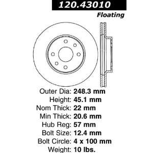  Centric Parts 120.43010 Premium Brake Rotor with E Coating 