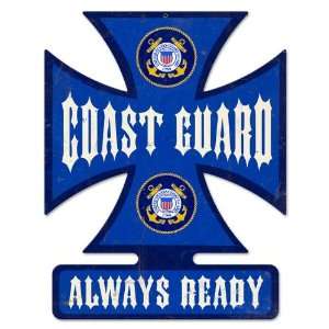  Coast Guard Iron Cross Metal Sign