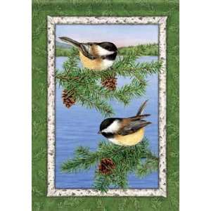  Pine Chickadee 12 by 18 Garden Flag Patio, Lawn 