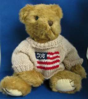 Russ Berrie Yankee Doodle Dandy stuffed bear Sweater S2  