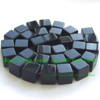 12mm Square Black Natural Onyx Gemstone Beads 15  