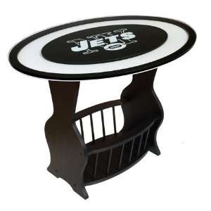  New York Jets Glass End Table