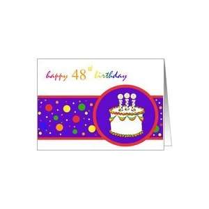  48th Happy Birthday Cake rainbow design Card Toys & Games