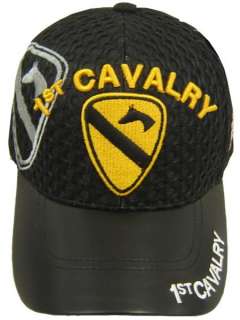 1ST CAVALRY CAV ARMY LEATHER AIR MESH DIVISION HAT CAP  