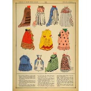 1922 Pochoir Louis XIV Costume French Women Skirts NICE   Orig. Print 