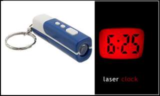 Mini LCD Projector Projection Time Clock Keychain Key  