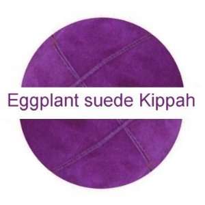    Suede Kippot Eggplant Purple Kippah, Yarmulkes 