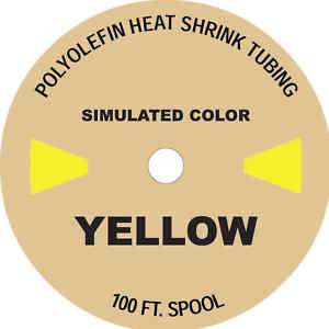 100 FT. YELLOW 3/8 Polyolefin 21 Heat Shrink Tubing  