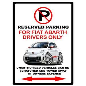  2012 13 Fiat 500 Abarth Exotic Car No Parking Sign 