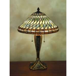  Quoizel Lighting Castillos Tiffany Table Lamp with Gold 