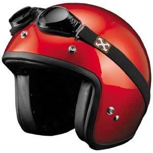 SparX Old School Bobber Open Face Pearl Motorcycle Helmet Sparkle Red 