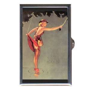  PIN UP FISHING 1930s SEXY LEGS Coin, Mint or Pill Box 