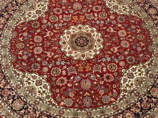 6x6 Handmade Fine Kpsi400 Persian Wool & Silk Round Rug  
