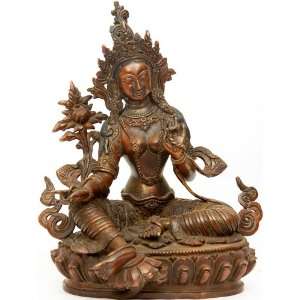  Savior Goddess Green Tara   Copper Sculpture