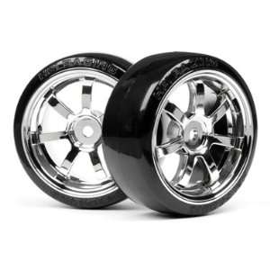    T Drift Tire 26mm w/Rays 57S Pro Chrome Wheel (2) Toys & Games
