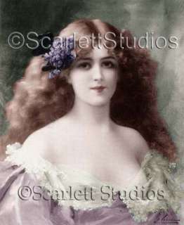 LONG HAIRED VICTORIAN BEAUTY Emile Vernon GICLEE PRINT  