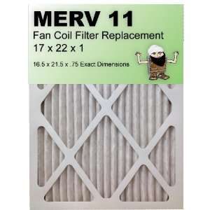  MERV 11 Fan Coil Air Filter 17x22x1 (16.5x21.5x.75), 6 