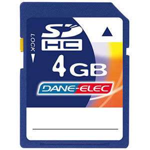 DANE ELEC 4GB SDHC MEMORY CARD CLASS 4  