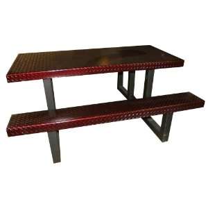   Tables 412A0004 6 Foot Rectangle Aluminum Top Steel Leg Picnic Table