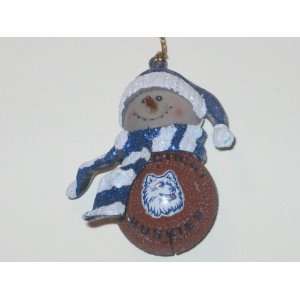   75 Striped Snowman with Scarf Slam Dunk Basketball Christmas Ornament