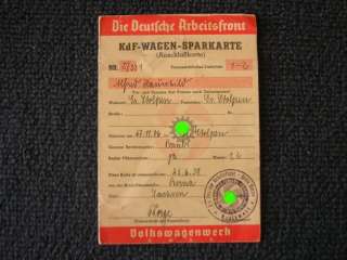 KDF STAMP CARD 1939  KDF WAGEN HEB SWIM KÜBEL SCHWIMMWAGEN VW SPLIT 