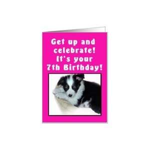 7th Birthday Puppy Pink Card Toys & Games