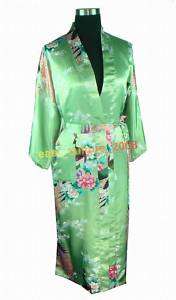 Flower Kimono Robe Sleepwear Yukata Green WRD 04  