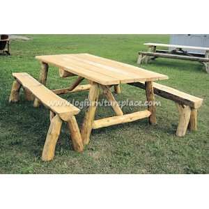  Pine Lake Log Picnic Table Set