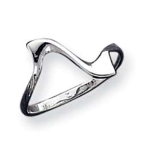  Sterling Silver Solid Wavy Ring Size 7 Jewelry