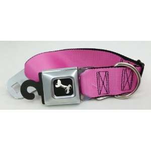  Pink Seat Belt Buckle Dog Collar 1.5 18 32