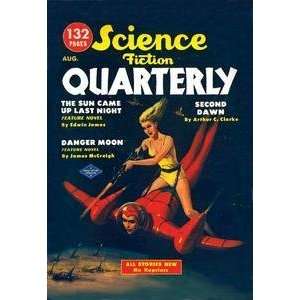  Vintage Art Science Fiction Quarterly Attack from Atop 