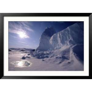 Iceberg and Meltwater Pool, Baffin Island, Nunavut, CA Framed 