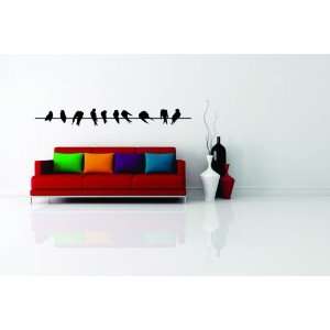    Removable Wall Decals  Many Birds on a wire