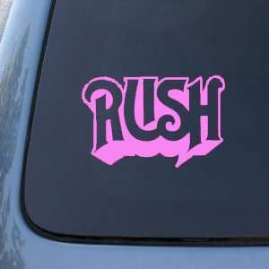 RUSH Rock Band Logo   6 SOFT PINK DECAL   Car, Truck, Notebook, Vinyl 