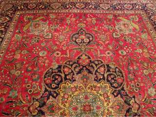 9x13 Beautiful Handmade Antique Persian Tabriz Wool Rug  