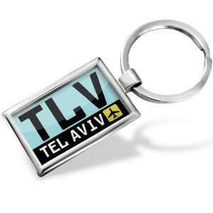 Keychain Airport code TLV / Tel Aviv country Israel   Hand Made 