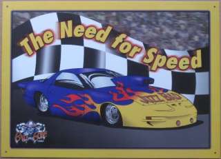 The Need for Speed Man Cave Racing Rec Game Room Bar Retro Tin Sign 