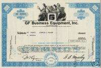 GF BUSINESS EQUIPMENT INC Youngstown Ohio old stock  
