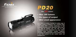 Fenix PD20 Cree XP G LED R5 Led Flashlight 180 Lumens  