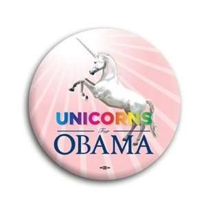  Unicorns for Obama Photo Button   2 1/4 