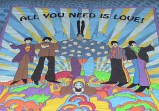 BEATLES FABRIC~All You Need is Love~BABY QUILT PANEL  